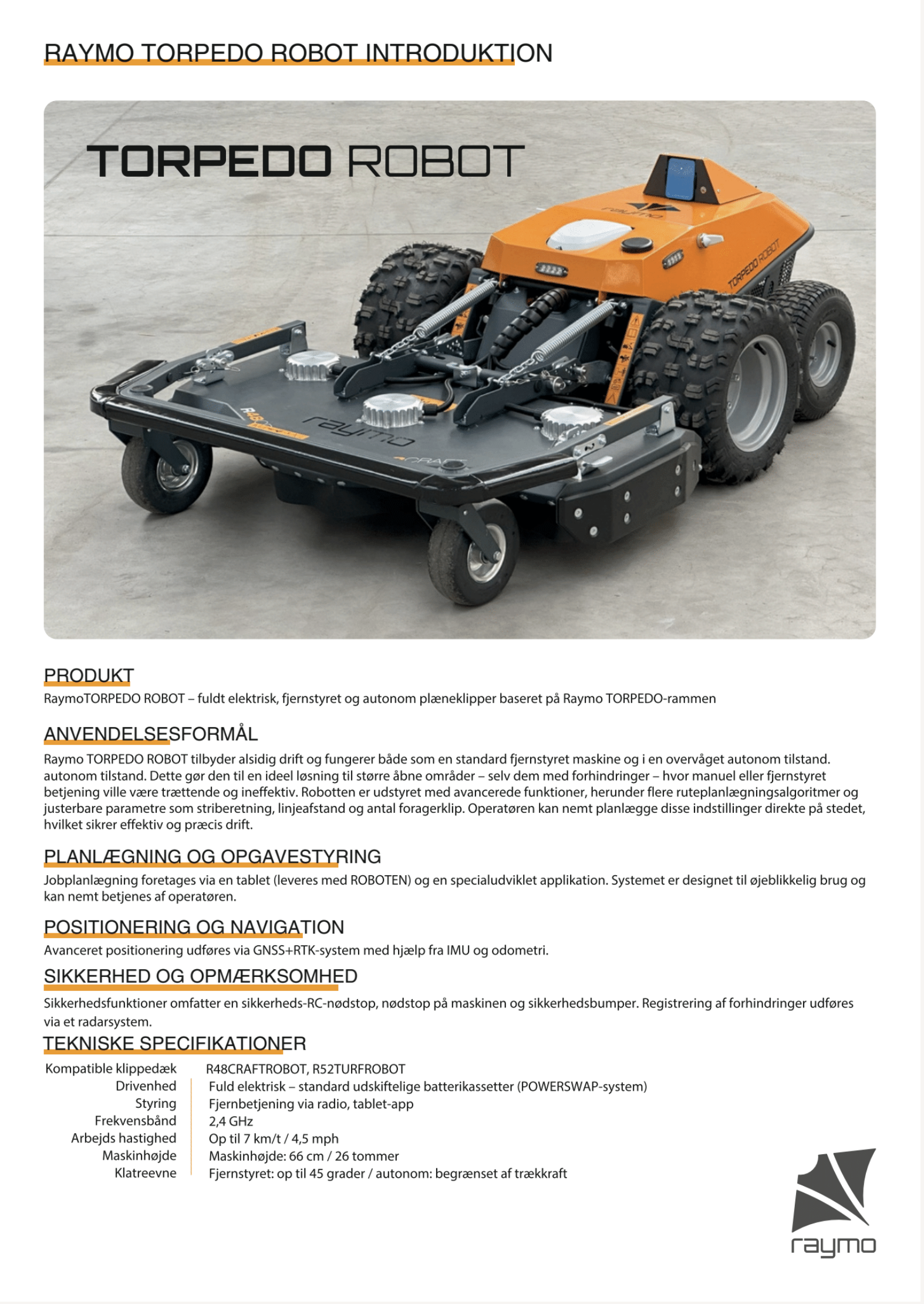 RAYMO Torpedo Robot